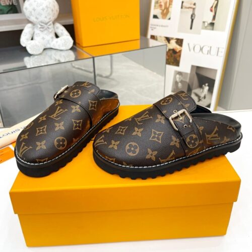 Alternative view of Louis Vuitton Cosy Flat Comfort Clog Monogram Canvas Mule Cacao Brown 1Aaw6Q