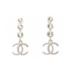 Chanel Dangle Earrings Crystals Gold