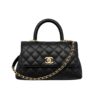 Chanel Trendy CC Small Grained Leather Top Handle Bag Black 23cm