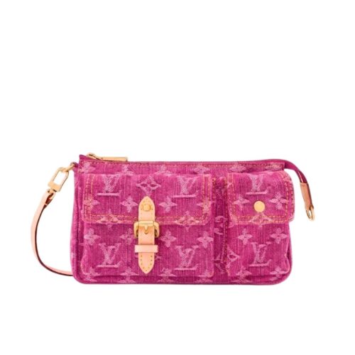 Louis Vuitton Pochette Accessoire Cargo Pink Denim 23cm