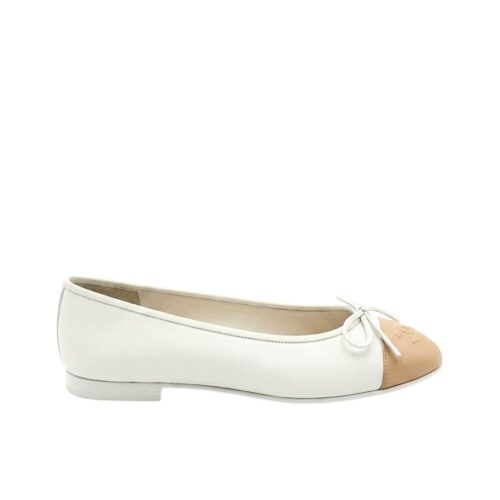 Chanel Ballet Flats White And Beige