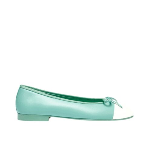 Chanel Ballet Flats Light Green And White G02819 X01000 U9348