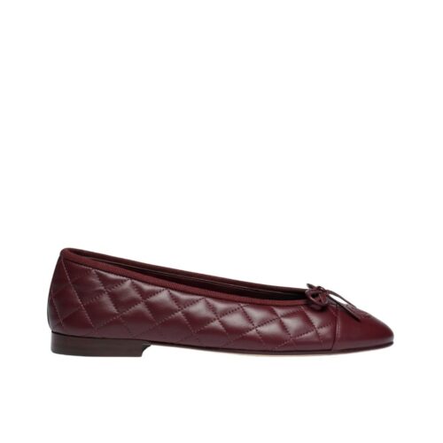 Chanel Ballerina Flat Quilted Leather Dark Burgundy G26250 X01000 U7065