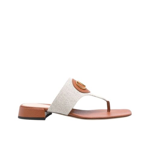 Valentino Garavani Vlogo Signature Sandals White And Brown WS0LA9SJR