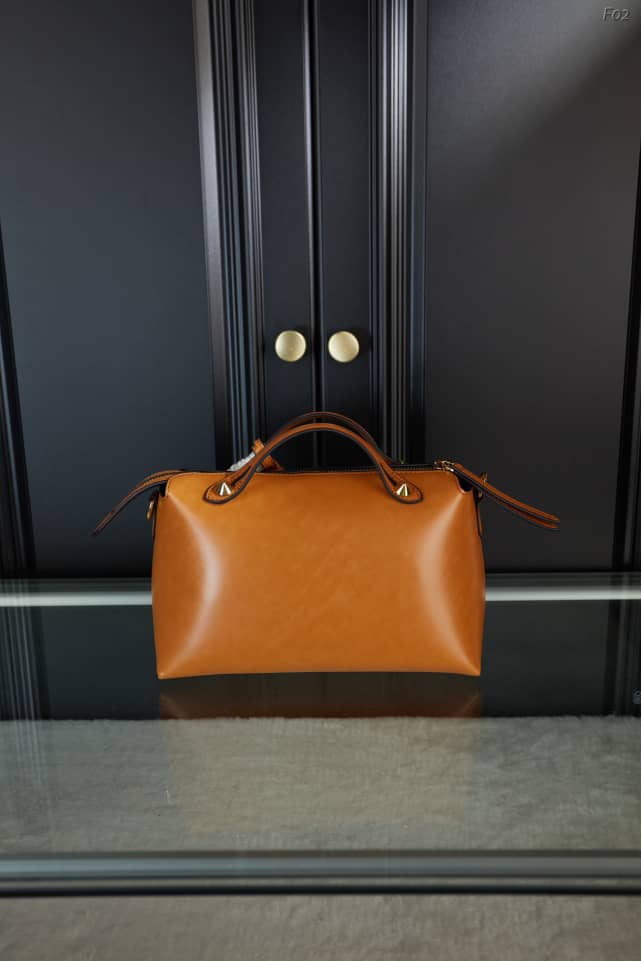 Fendi By The Way Medium Leather Boston Bag Brown 27Cm 8BL146AC9LF0NMU - Image 4