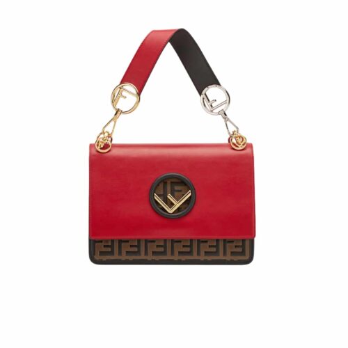 Fendi Kan I F Logo Red Bag 25Cm