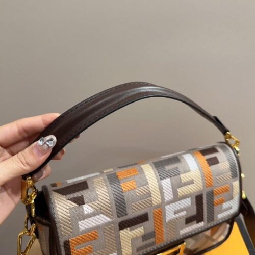 Alternative view of Fendi Baguette Medium FF Embroidered Canvas Shoulder Bag Multicolor 25Cm 8BR600ANH4F1MQL