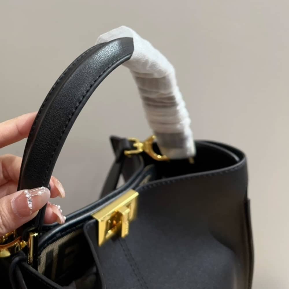 Fendi Peekaboo X Lite Medium Leather Tote Bag Black 29Cm 8BN310A5E9F19PH - Image 6