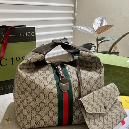 Alternative view of Gucci Jackie 1961 Medium GG Supreme Canvas Shoulder Bag Beige 35Cm 758684 FACIP 8747
