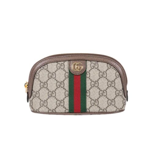 Gucci Ophidia GG Supreme Canvas Cosmetic Pouch Brown 17Cm