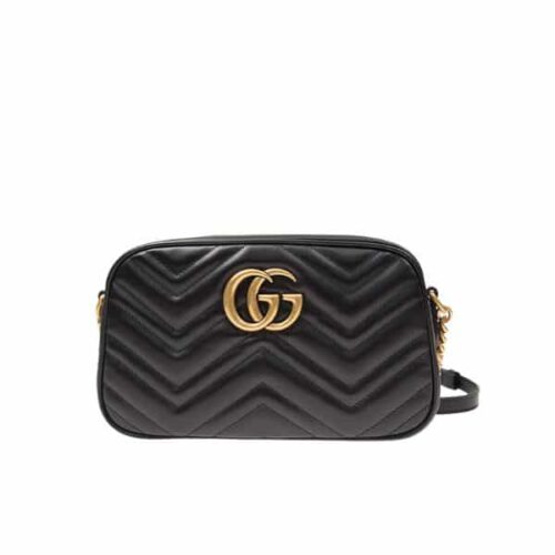 Gucci GG Marmont Small Matelasse Leather Shoulder Bag Black 24cm 447632 DTD1T 1000