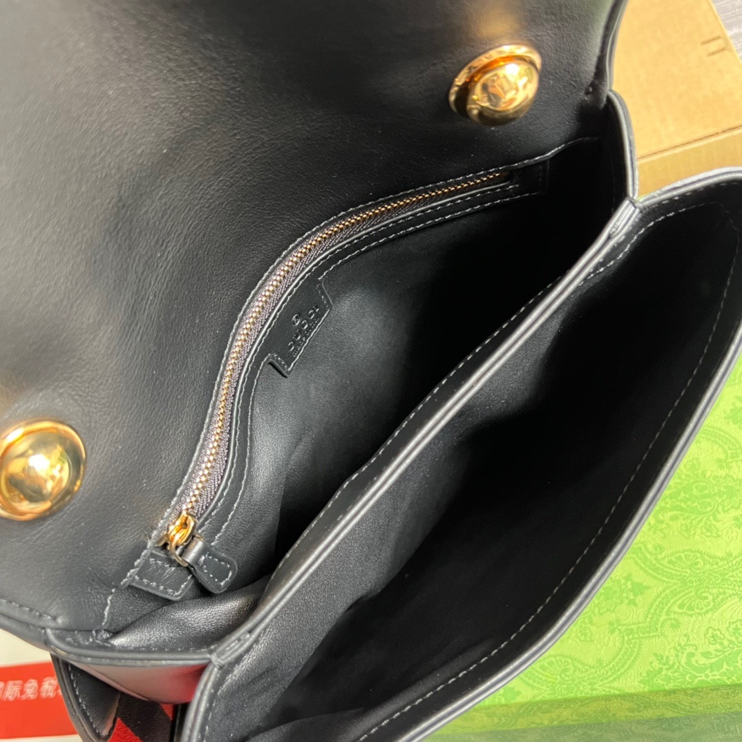 Gucci Blondie Medium Leather Shoulder Bag Black 29Cm 699210 UXXAG 1064 - Image 7