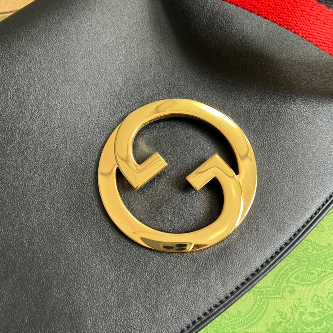 Gucci Blondie Medium Leather Shoulder Bag Black 29Cm 699210 UXXAG 1064 - Image 6