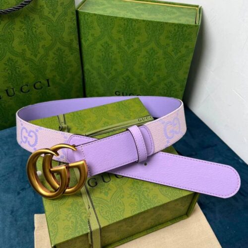 Alternative view of Gucci GG Marmont Jumbo GG Belt Lilac 40Mm 400593 Fabbn 8481
