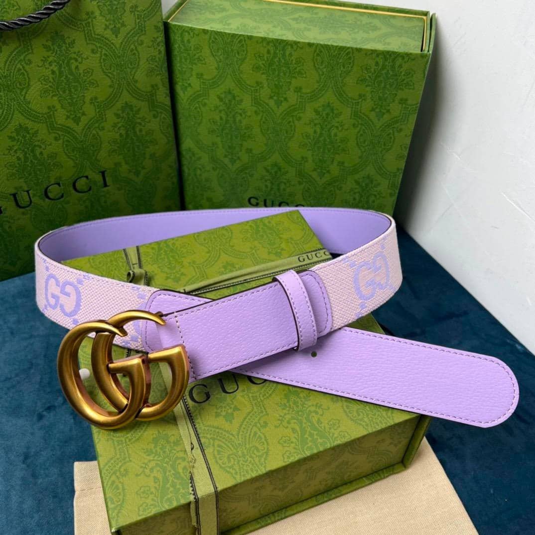 Gucci GG Marmont Jumbo GG Belt Lilac 40Mm 400593 Fabbn 8481 - Image 2