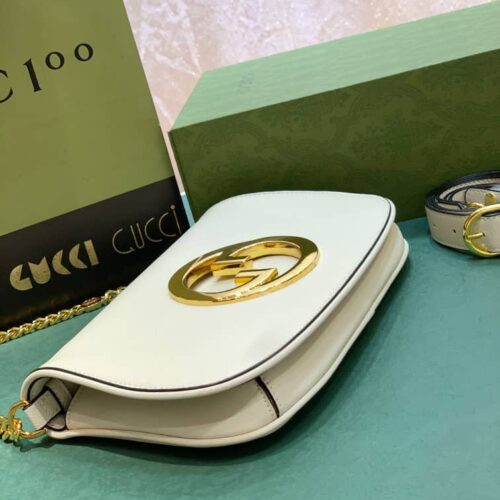 Alternative view of Gucci Blondie Shoulder Bag White Leather 28Cm 699268 Uxx0G 9022
