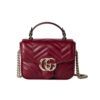 Gucci GG Marmont Mini Matelasse Leather Top Handle Bag Red 17Cm ‎811238 AAECK 6207