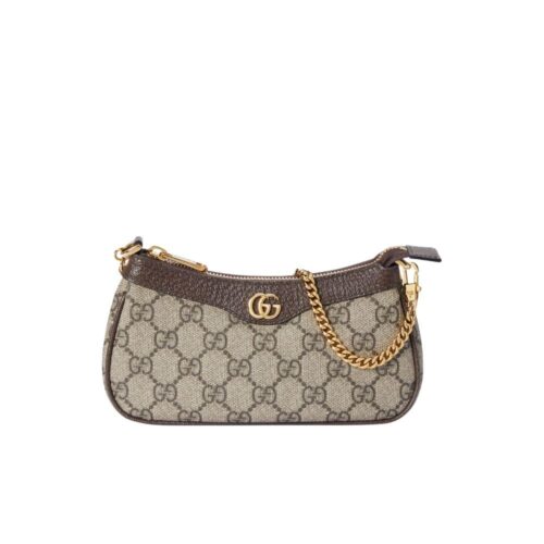 Gucci Ophidia Mini GG Supreme Canvas Shoulder Bag Beige Ebony 20Cm 764960 K9GSG 8367