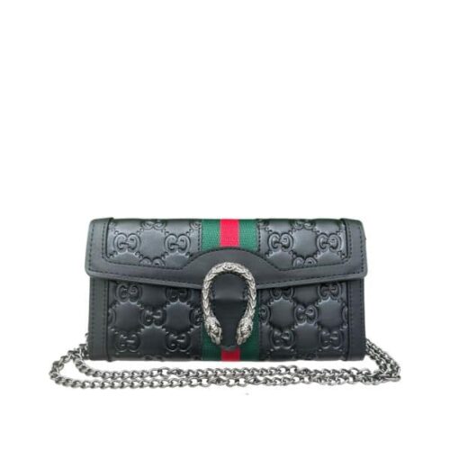 Gucci WomenS Dionysus Gg Supreme Chain Bag Black 19Cm