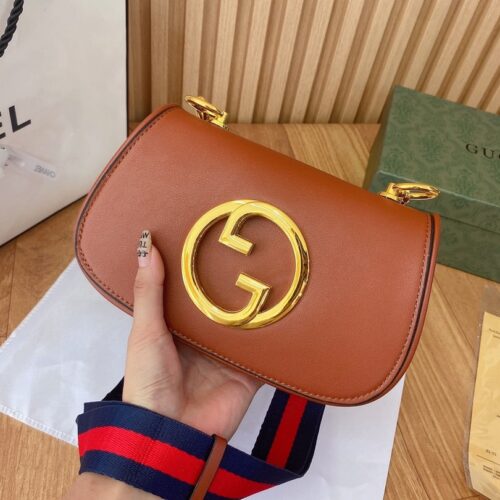 Alternative view of Gucci Blondie Mini Leather Shoulder Bag Brown 22Cm 698643 Uxxag 2671