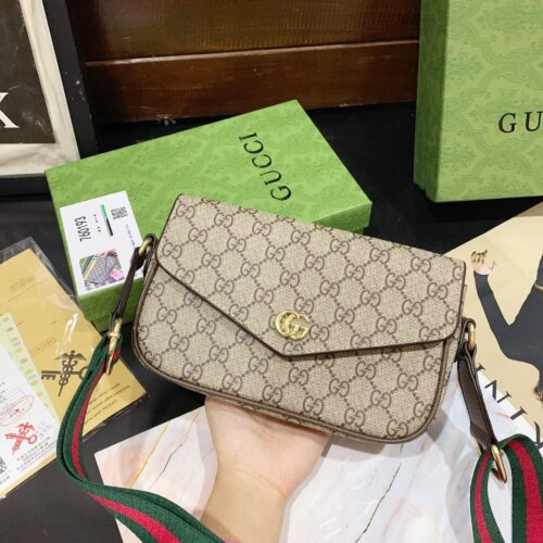 Alternative view of Gucci Ophidia Mini GG Supreme Canvas Shoulder Bag Beige Ebony 22Cm