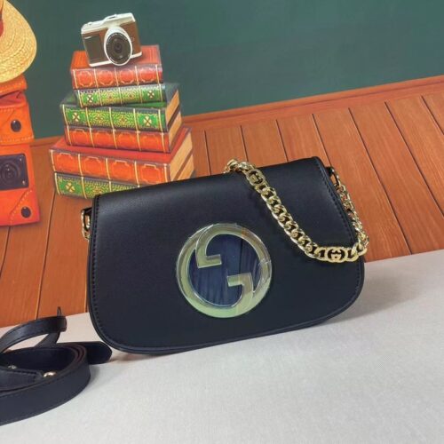 Alternative view of Gucci Blondie Leather Shoulder Bag Black 28Cm 699268 Uxx0G 1000
