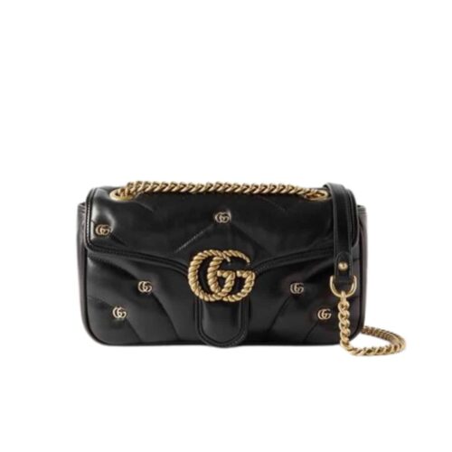 Gucci GG Marmont Mini Matelasse Leather Shoulder Bag Black 23Cm 443497 Aacpg 1000