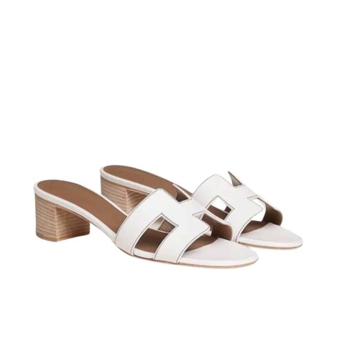 Hermes Oasis Sandals Smooth Leather White