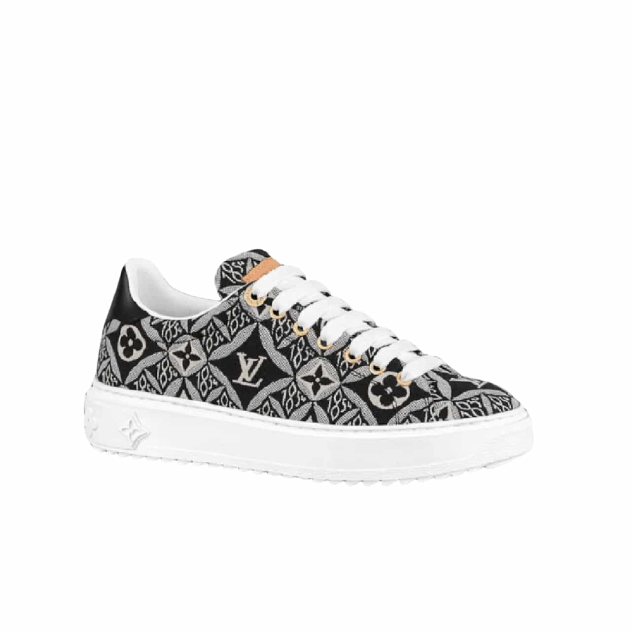 Louis Vuitton Time Out Monogram Jacquard Trainers Grey And Black 1A9Fni
