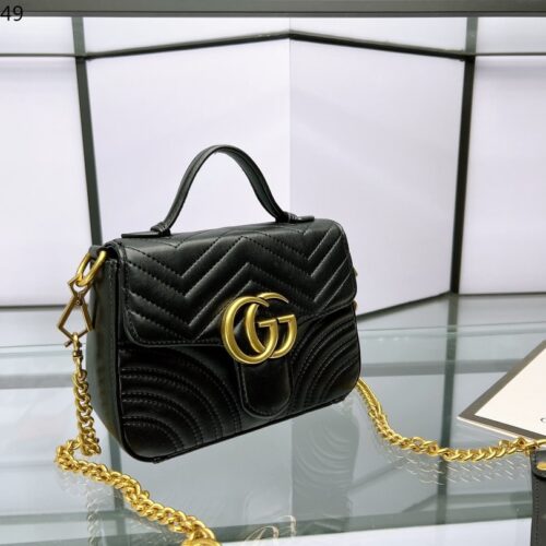 Alternative view of Gucci GG Marmont Mini Matelasse Leather Top Handle Bag Black 20Cm ‎547260 Dtdit 1000