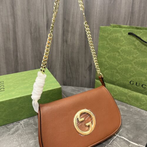Alternative view of Gucci Blondie Leather Shoulder Bag Brown 28Cm 699268 Uxx0G 2535