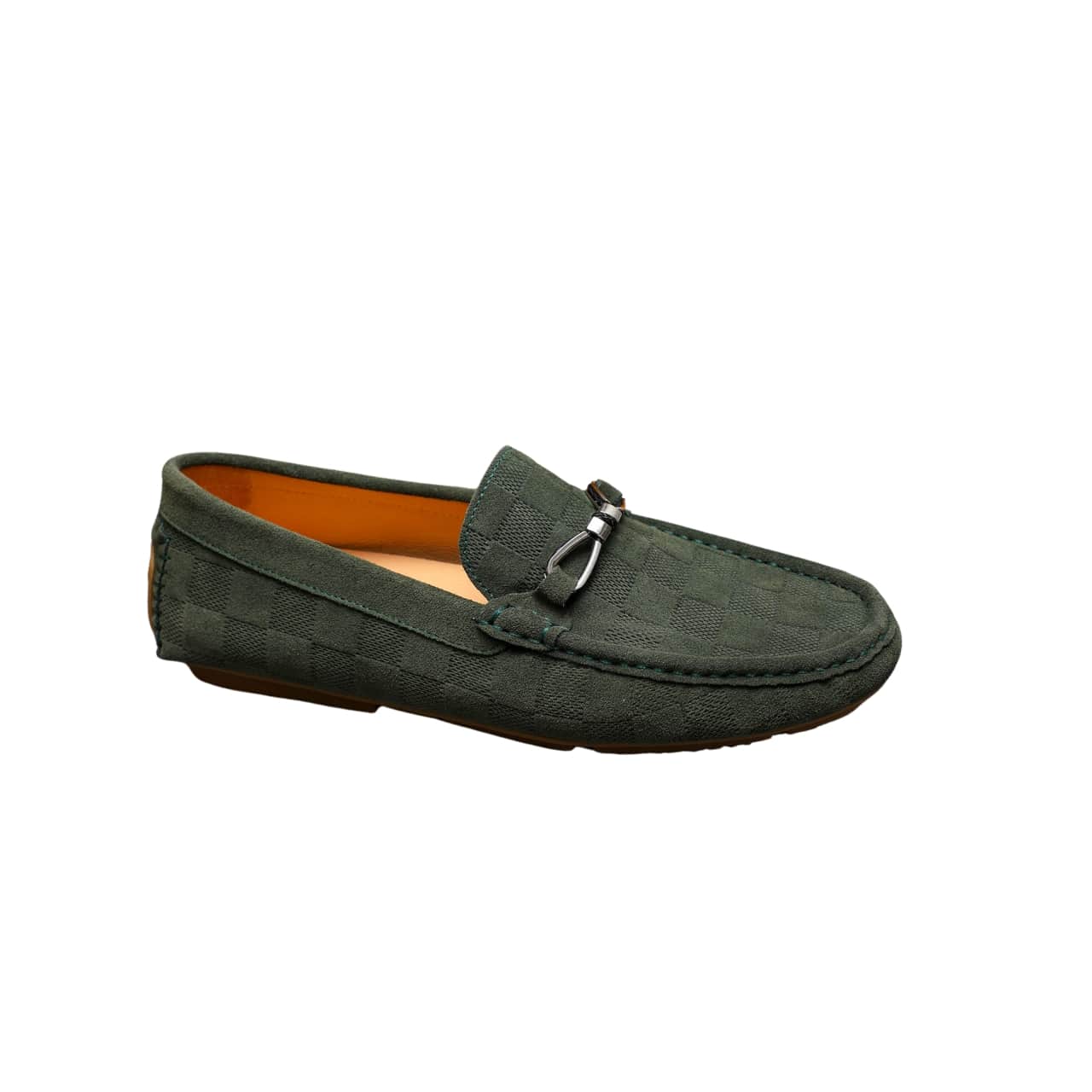 Louis Vuitton LV Damier Suede Leather Loafers Dark Green