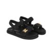 Louis Vuitton LV Sunset Flat Comfort Raffia Sandal Black 1ABHG1