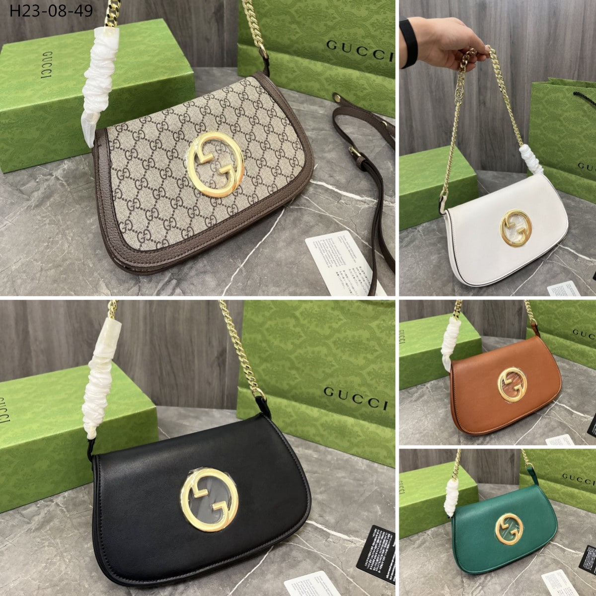 Gucci Blondie Leather Shoulder Bag Brown 28Cm 699268 Uxx0G 2535 - Image 3