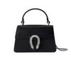 Gucci Dionysus Mini Grained Leather Top Handle Bag Black 18Cm 752029 CAOGN 1155