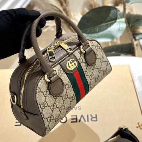 Alternative view of Gucci Ophidia Medium GG Supreme Canvas Top Handle Bag Brown 32Cm 724575 9C2SG 8746