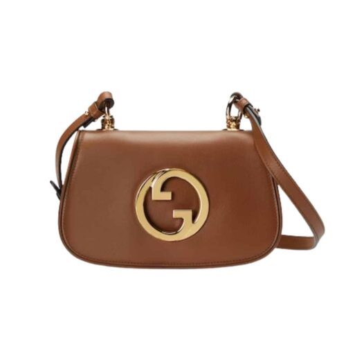 Gucci Blondie Mini Leather Shoulder Bag Brown 22Cm 698643 Uxxag 2671