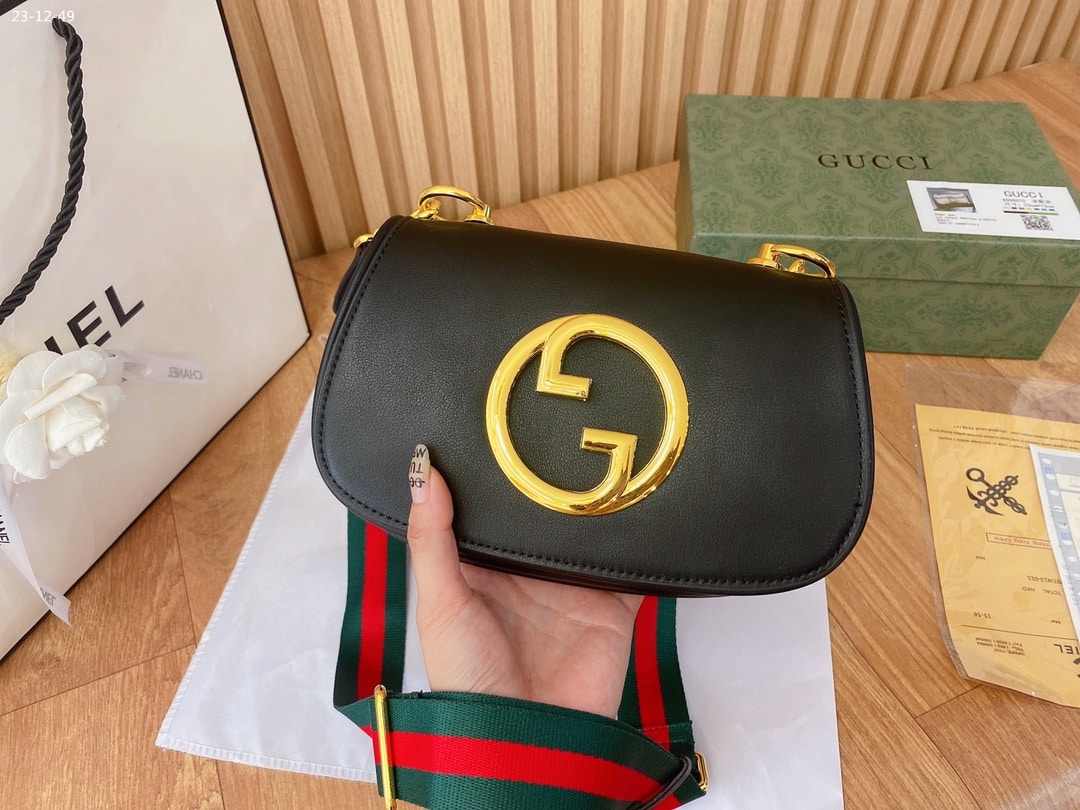 Gucci Blondie Mini Leather Shoulder Bag Black 22Cm 698643 Uxxag 1064 - Image 2