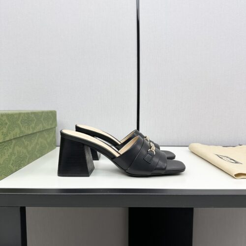 Alternative view of Gucci Signoria Leather Slide Sandal Black