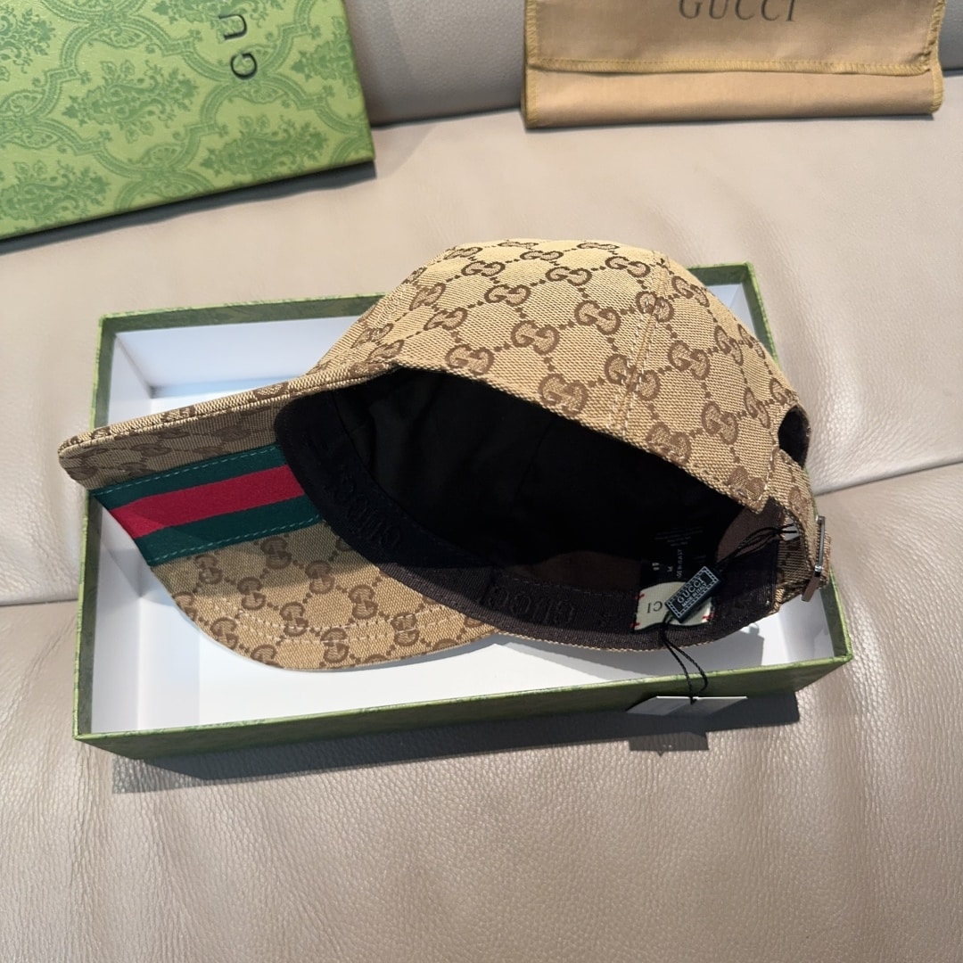 Gucci GG Canvas Baseball Cap Camel And Dark Brown 807834 4hba8 9766 - Image 5