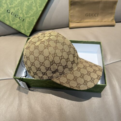 Alternative view of Gucci GG Canvas Baseball Cap Camel And Dark Brown 807834 4hba8 9766