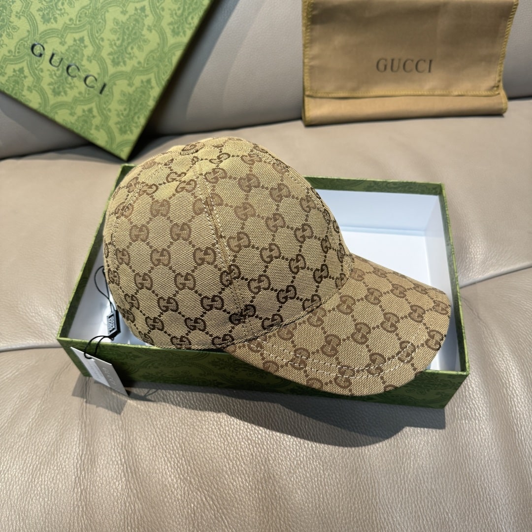 Gucci GG Canvas Baseball Cap Camel And Dark Brown 807834 4hba8 9766 - Image 2