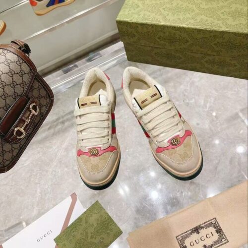 Alternative view of Gucci Gg Screener Distressed Gg Canvas Pink 546551 9Y920 9665