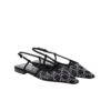 Gucci GG Embellished Mesh Suede Slingback Flats Black