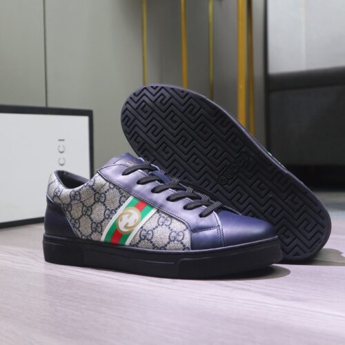 Alternative view of Gucci Gg Supreme Navy Blue Sneaker Gg With Web