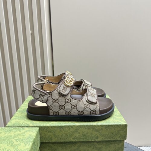 Alternative view of Gucci GG Canvas Sandal Beige And Ebony 771575 G1730 9755