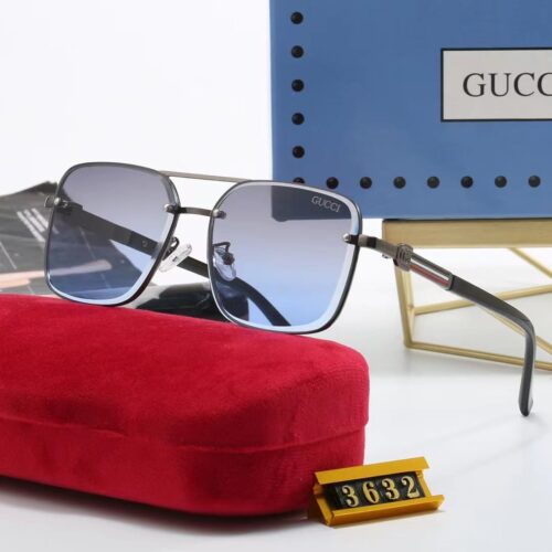 Alternative view of Gucci Square Gradient Vintage Dark Silver Metal Sunglasses Black
