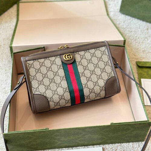 Alternative view of Gucci Ophidia GG Supreme Canvas Shoulder Bag Beige Ebony 25Cm 752581 96IWT 8745