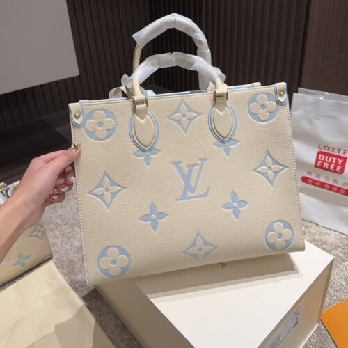 Alternative view of Louis Vuitton Onthego PM Bicolor Monogram Empreinte Tote Bag Candy Blue 25Cm M46833