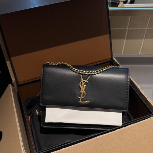 Alternative view of Saint Laurent Sunset Medium Smooth Leather Crossbody Bag Black 22Cm 634723 D4267 1031